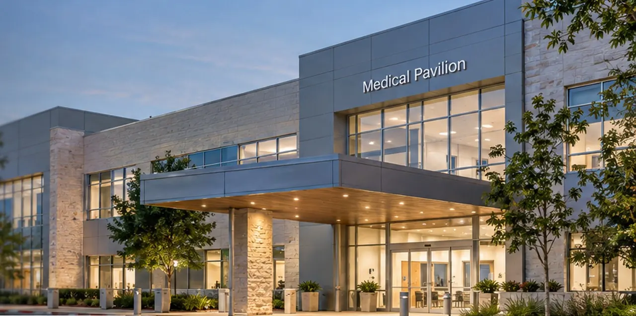 Illustrative modern medical office building